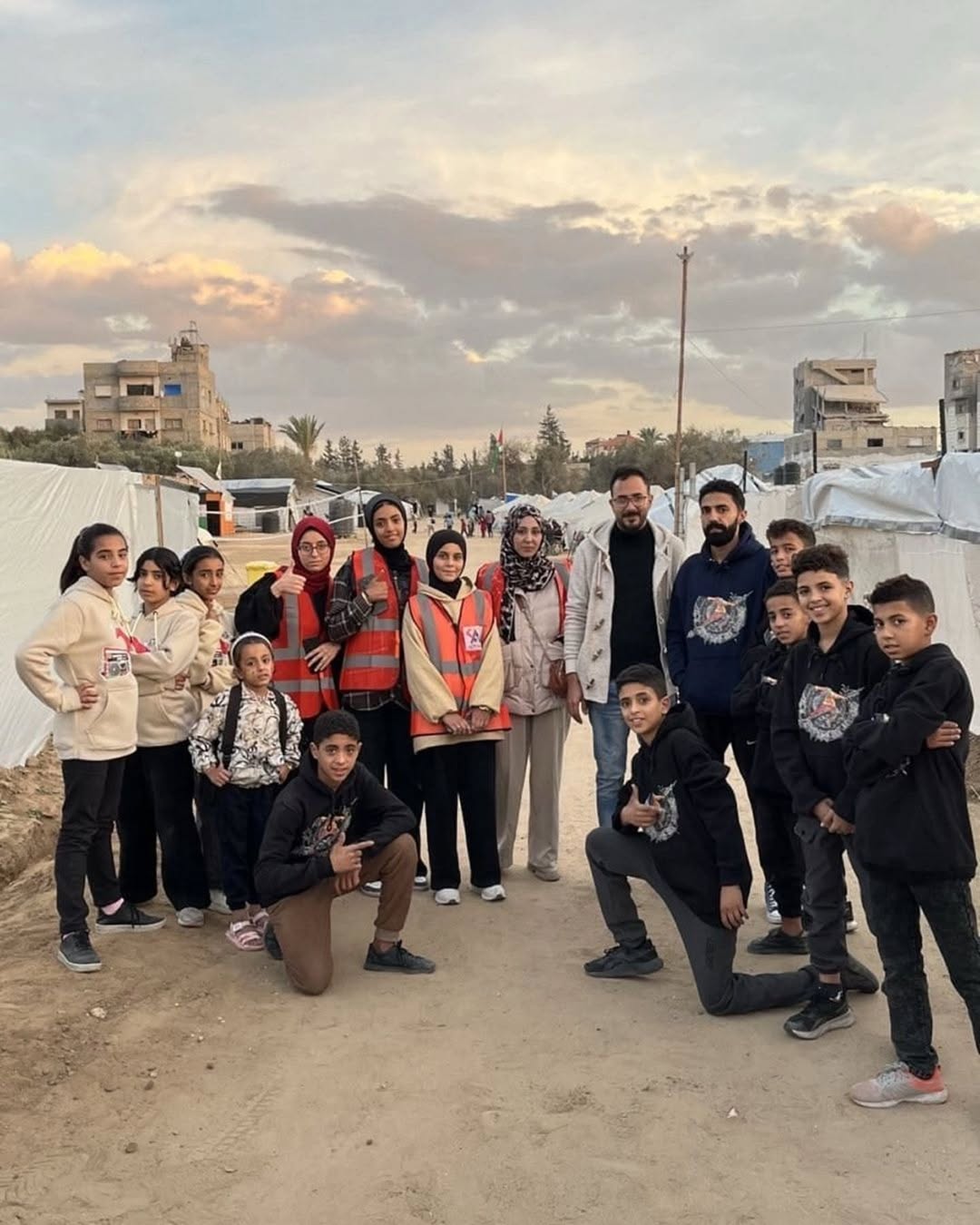 Group activity led by the Activit team in Gaza encouraging participation and social interaction